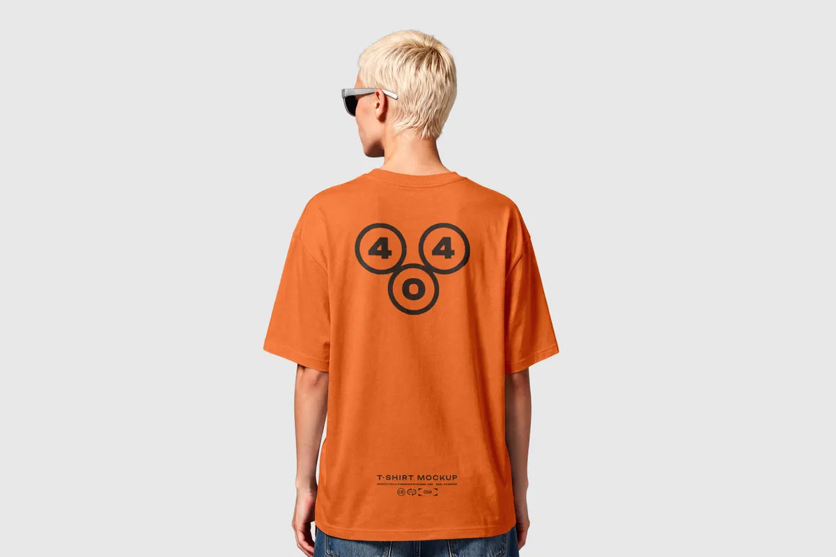 Oversized T-Shirt Back Print Mockup