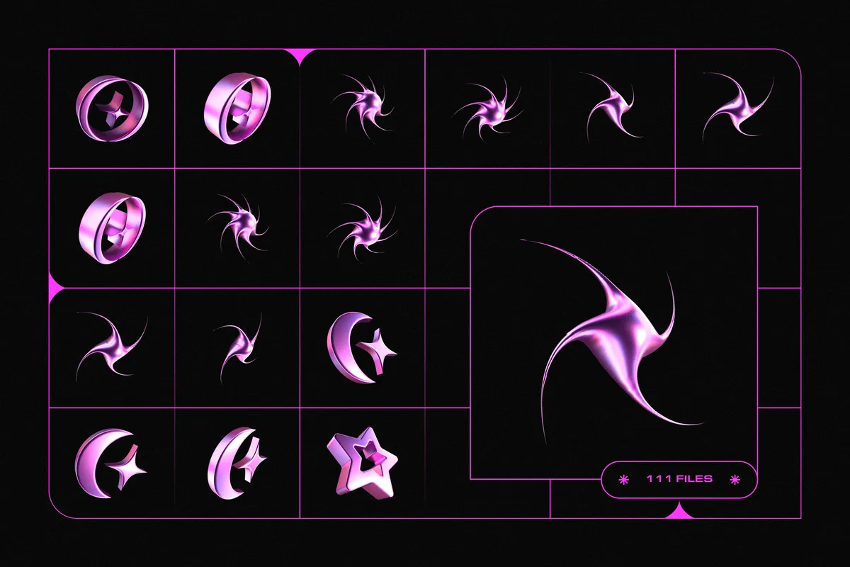 3D Y2K Objects