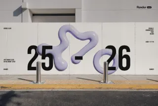Outdoor Wall Banner Mockup