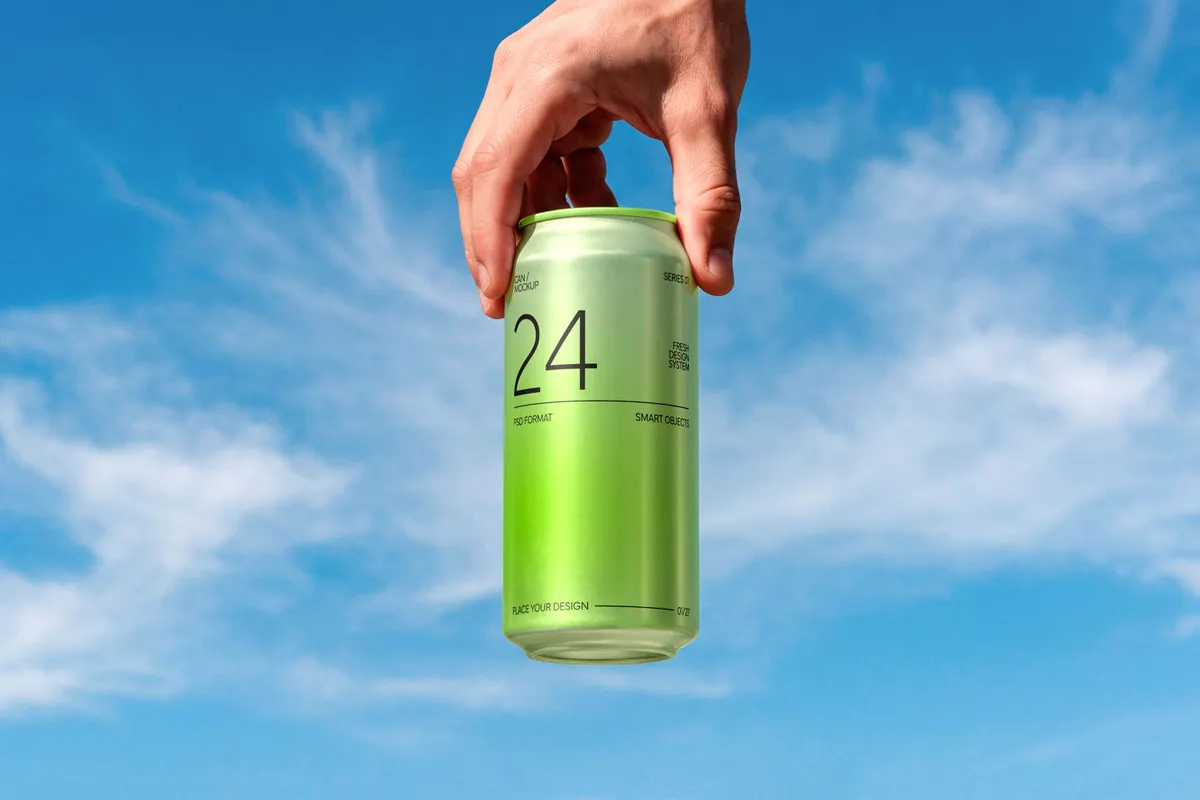 Slim Aluminum Can Mockup