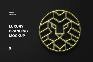 Luxury Gold Sign Logo Mockup
