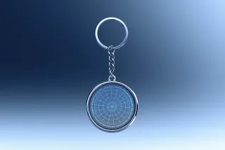 Round Metal Keychain Mockup