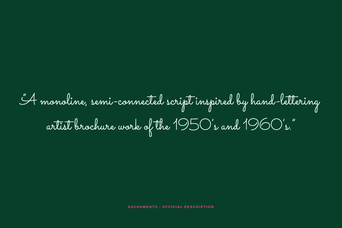 Sacramento — Free Monoline Script Font
