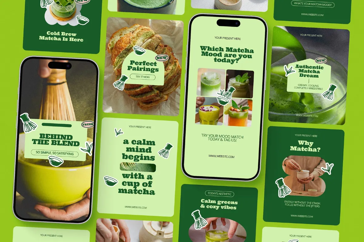 Matcha Promotion Instagram Template Pack