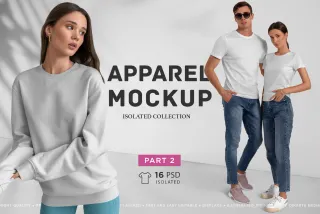 Isolated Apparel Mockups Bundle vol.2
