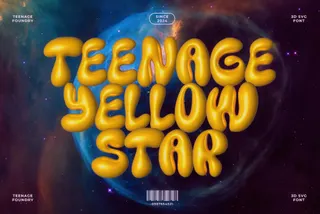 Teenage Yellow Star — 3D SVG Font
