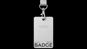 Hanging ID Badge Mockup with Lanyard