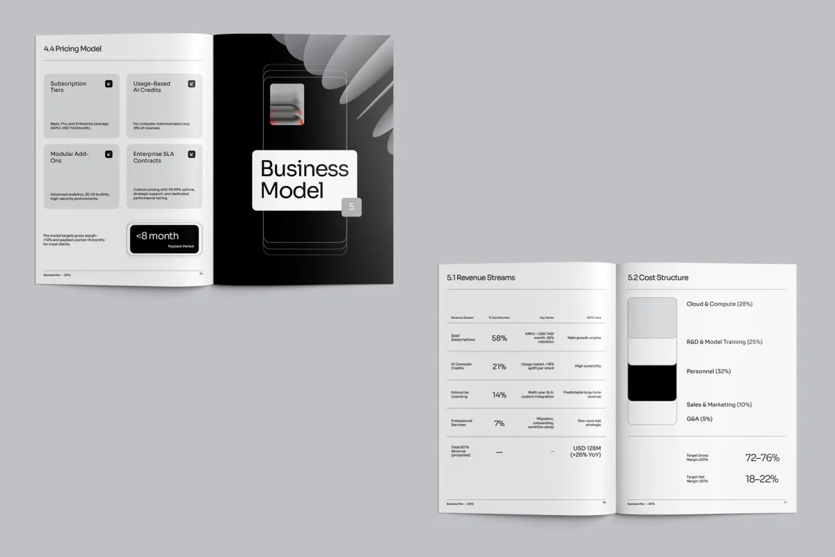 Minimalist Business Plan Template InDesign