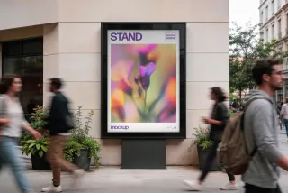Outdoor Poster Stand Mockup