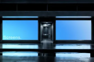 Glowing Storefront Screens Scene