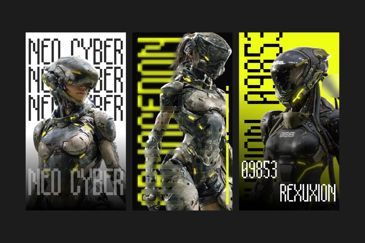 Hexon Narrow - Sci-Fi Pixel Display Font