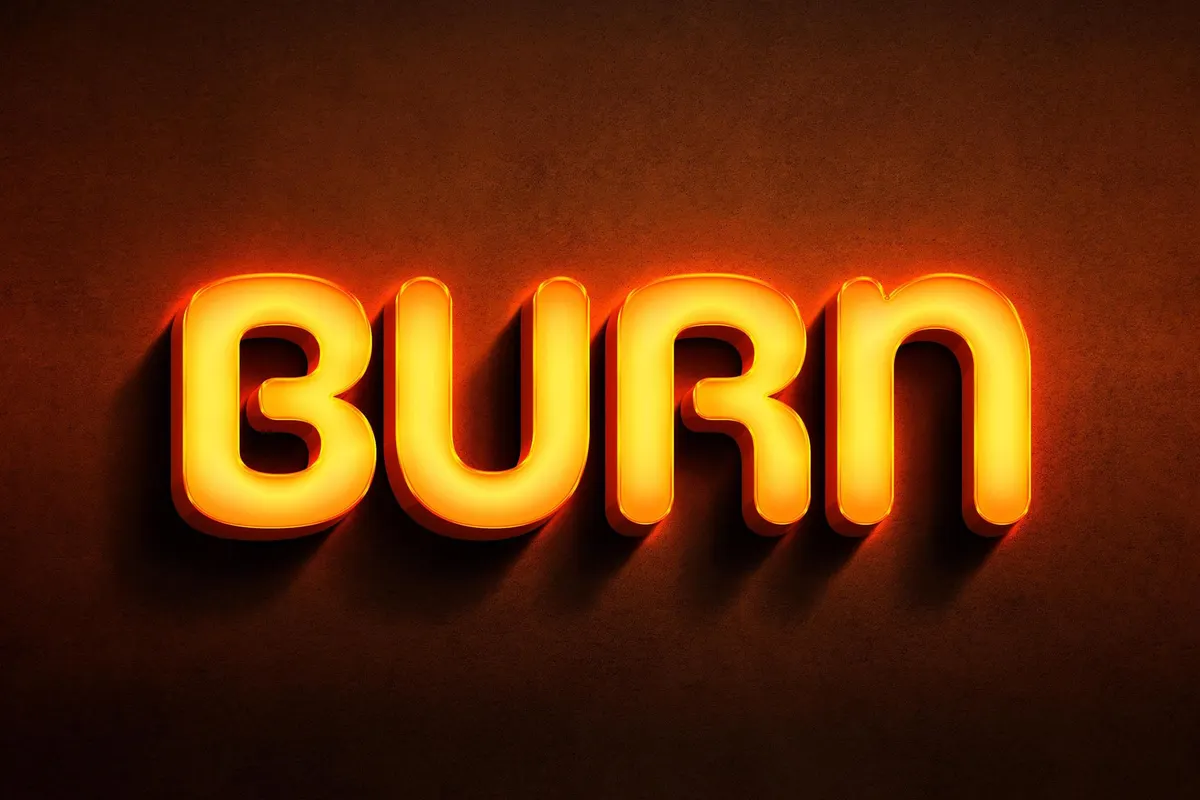Orange Neon Wall Mockup