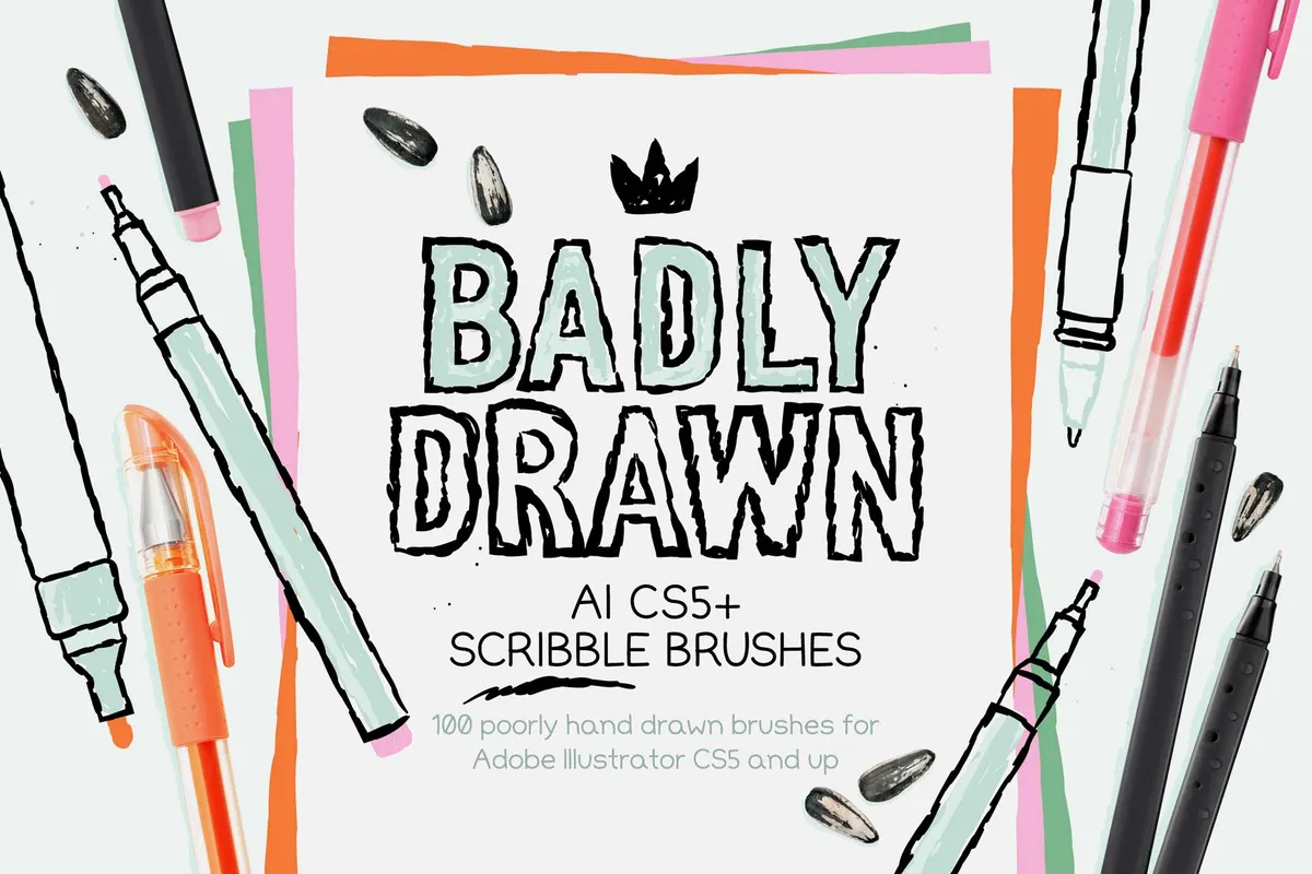 Badly Drawn Scribble Illustrator Brushes