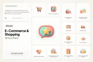 3D E-Commerce & Shopping Icons