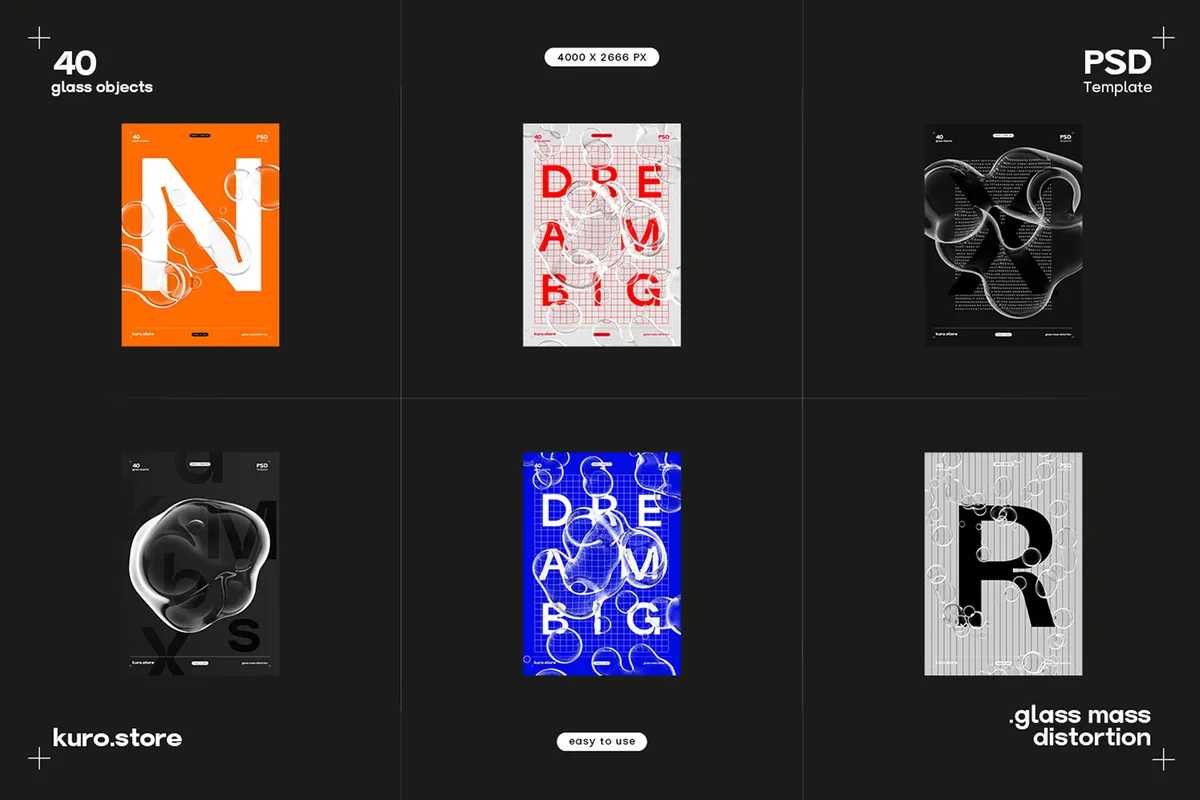 Glass Mass Distortion Shapes