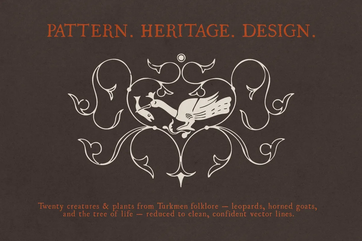 Animalist Folklore. 20 Folk Art Vector Elements