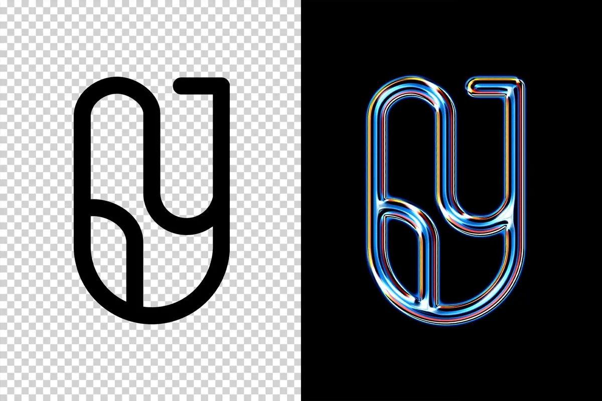 Luminous Chrome Text & Logo Effect