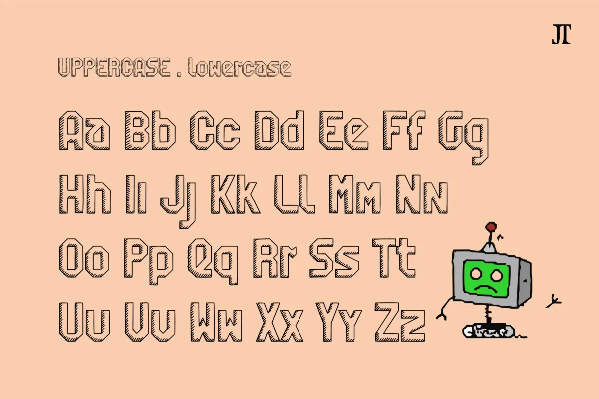 Rawbotnix - Raw Sketch Robotic Font