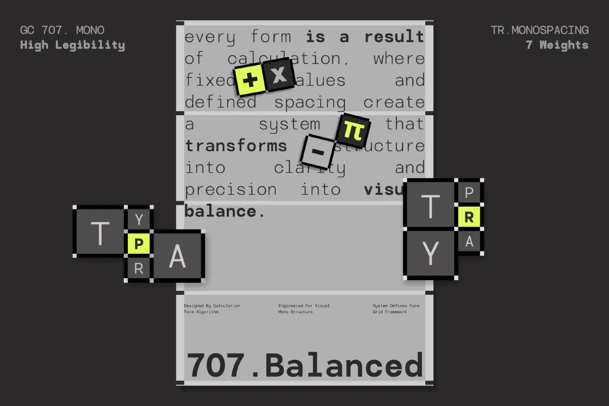 GC 707 Mono - Monospace Sans Serif Font Family