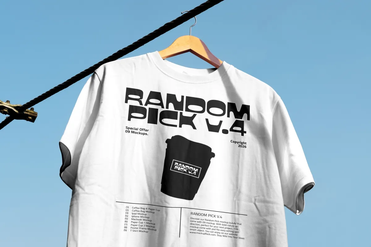 RP.V4 Hanging T-Shirt Mockup