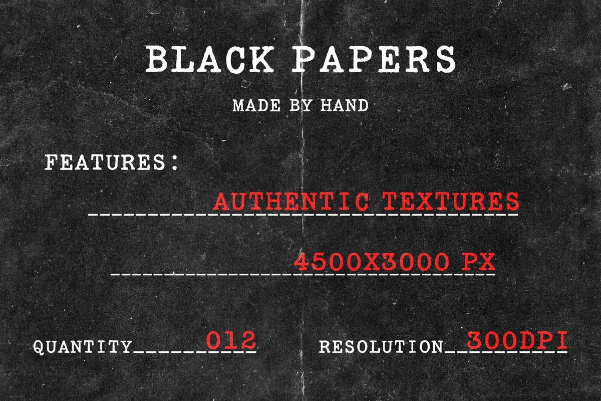 Authentic Black Paper Overlay Textures
