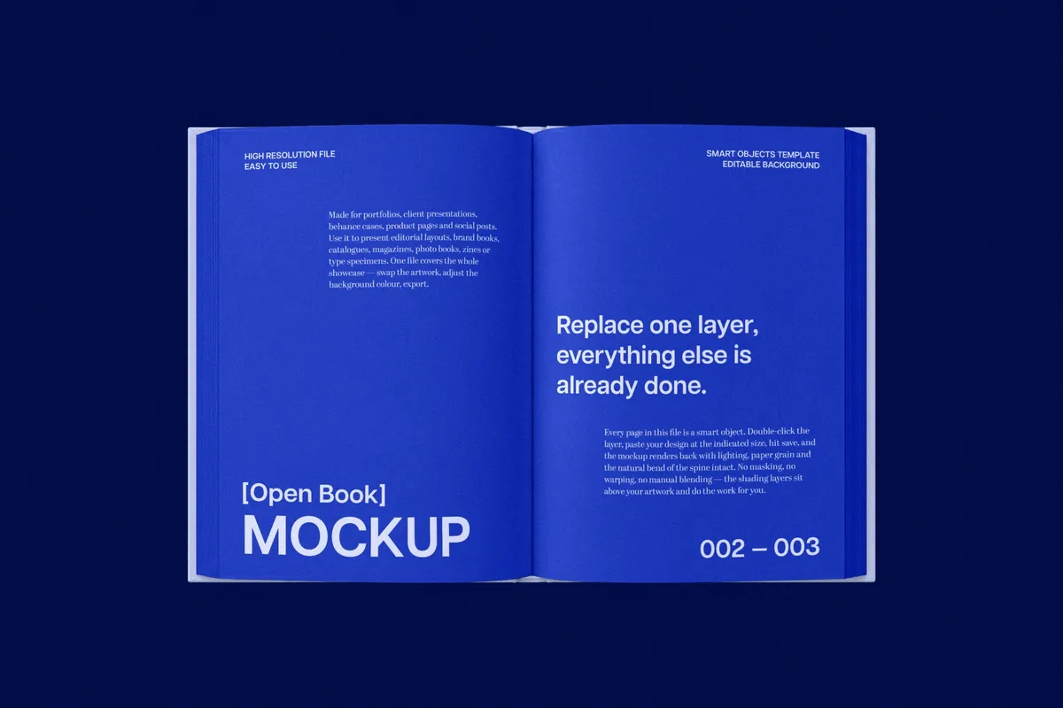 Opened Hardcover Book Mockup