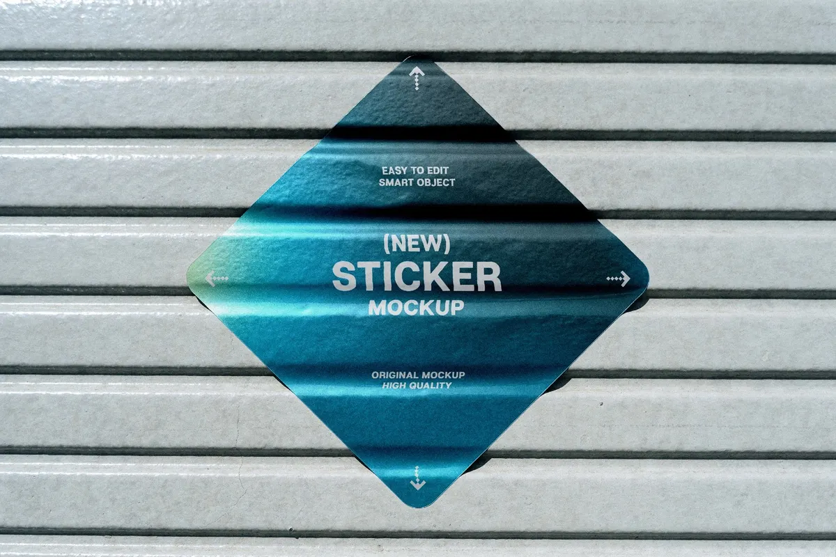 Diamond Sticker Mockup on Roller Shutter