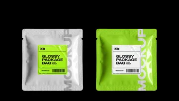 Glossy Sachet Bag Mockup
