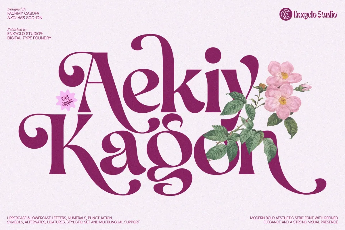 AEKIY KAGON — Elegant Swash Serif Font