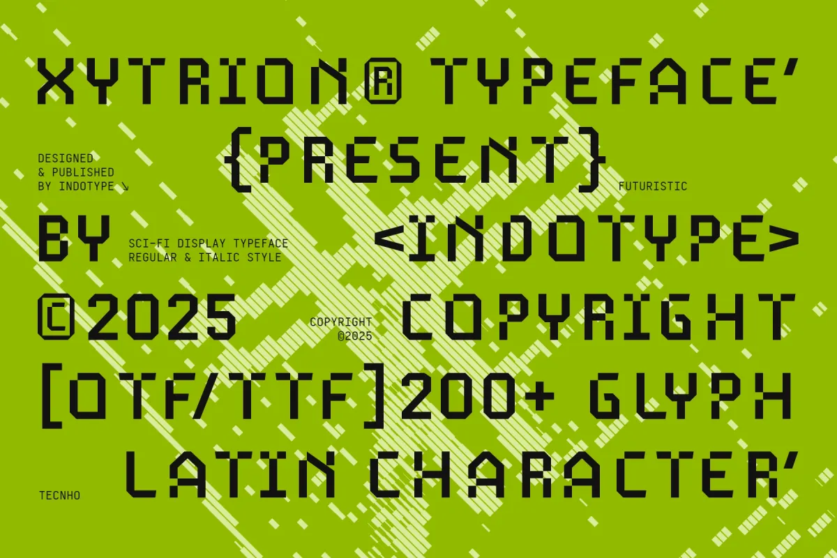 Xytrion - Futuristic Pixel Display Font