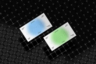 Double 90x50mm Business Cards Mockup