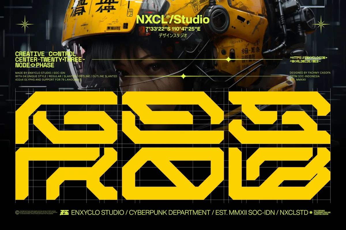 GESROB - Cyberpunk Techno Display Font
