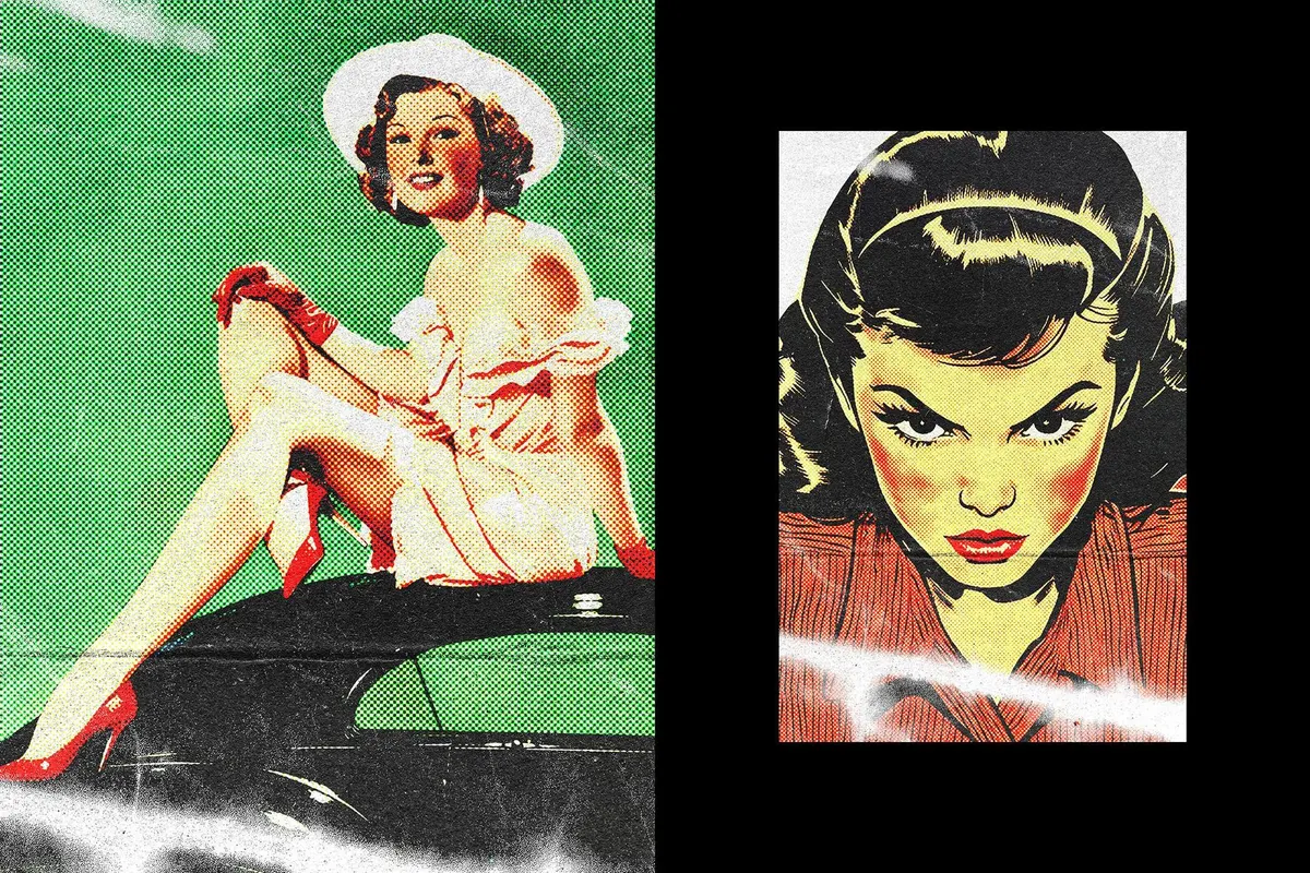 Retrofuturist Print Photo Effect