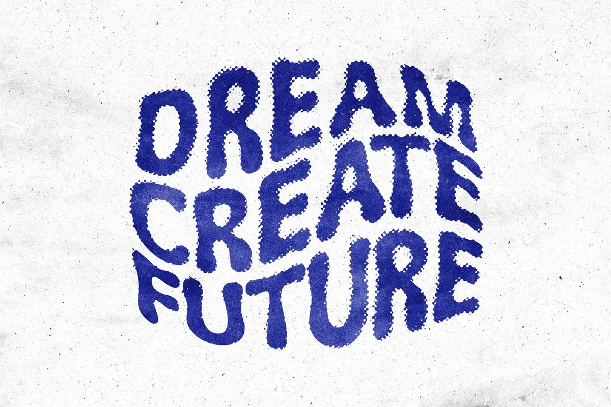 Dots Distort Print Text & Logo Effect
