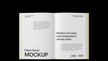 Opened Hardcover Book Mockup
