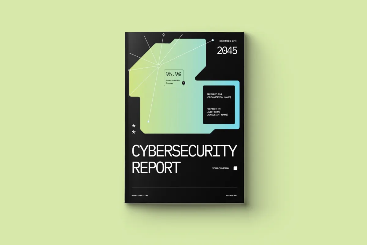 Futuristic Cybersecurity Report Indesign Template