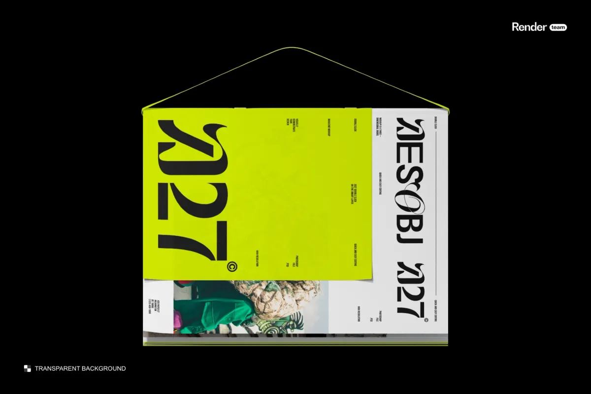 Hanging Magazine Mockup