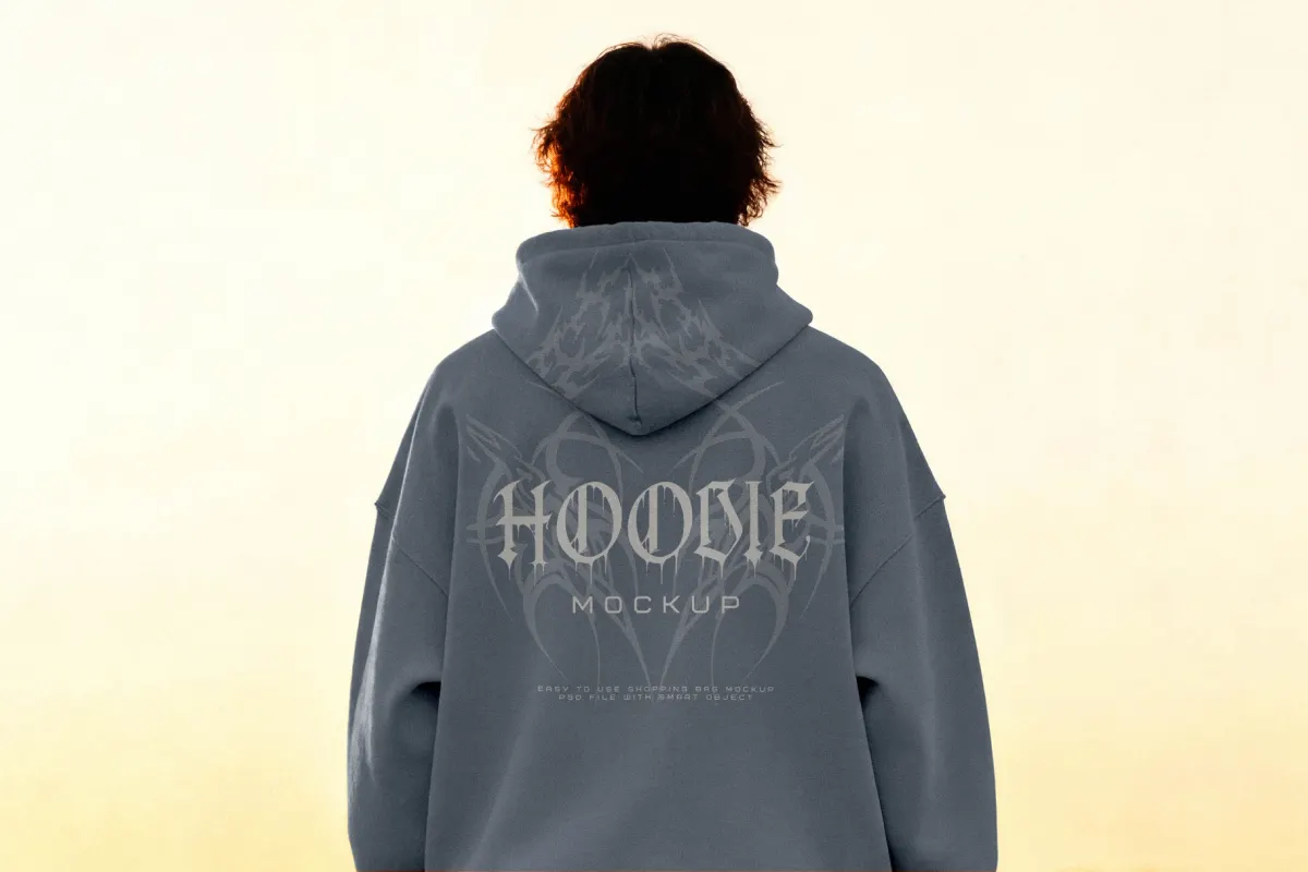 Sunset Hoodie Mockup Back View