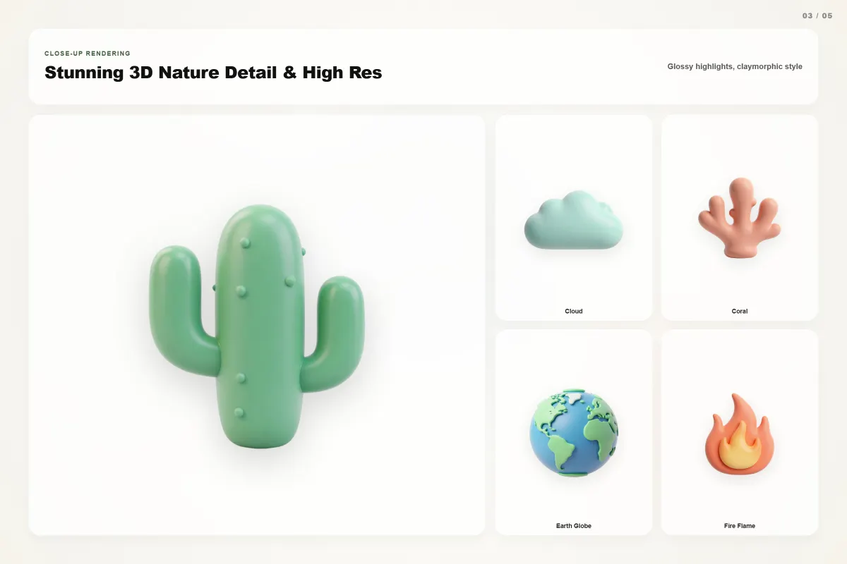 3D Nature Icons
