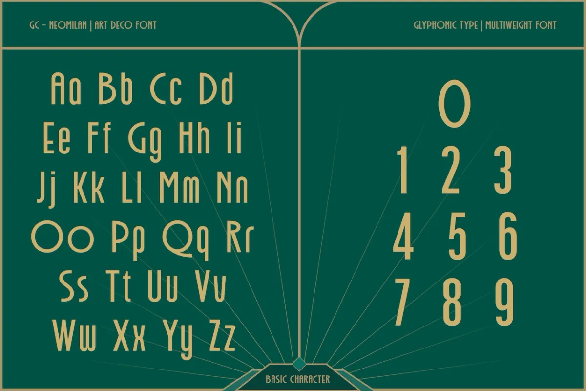 GC Neomilan - Neo Art Deco Typeface