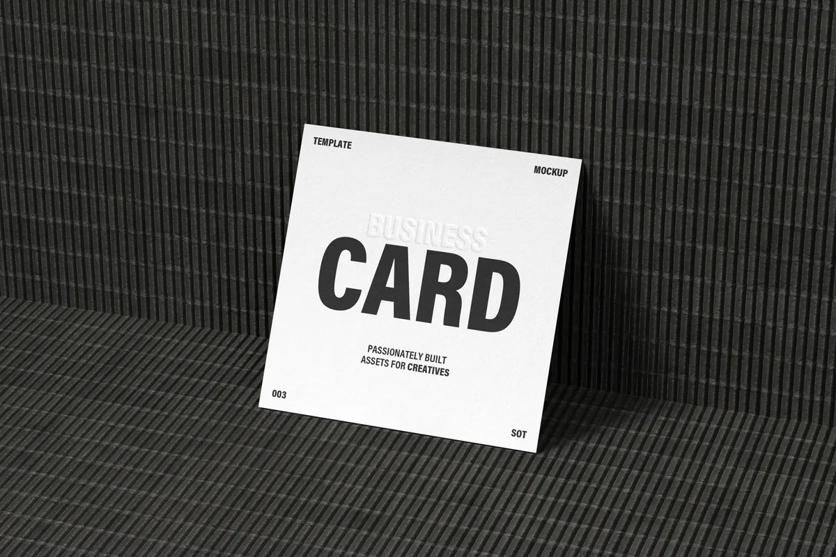 Square Business Card Mockup