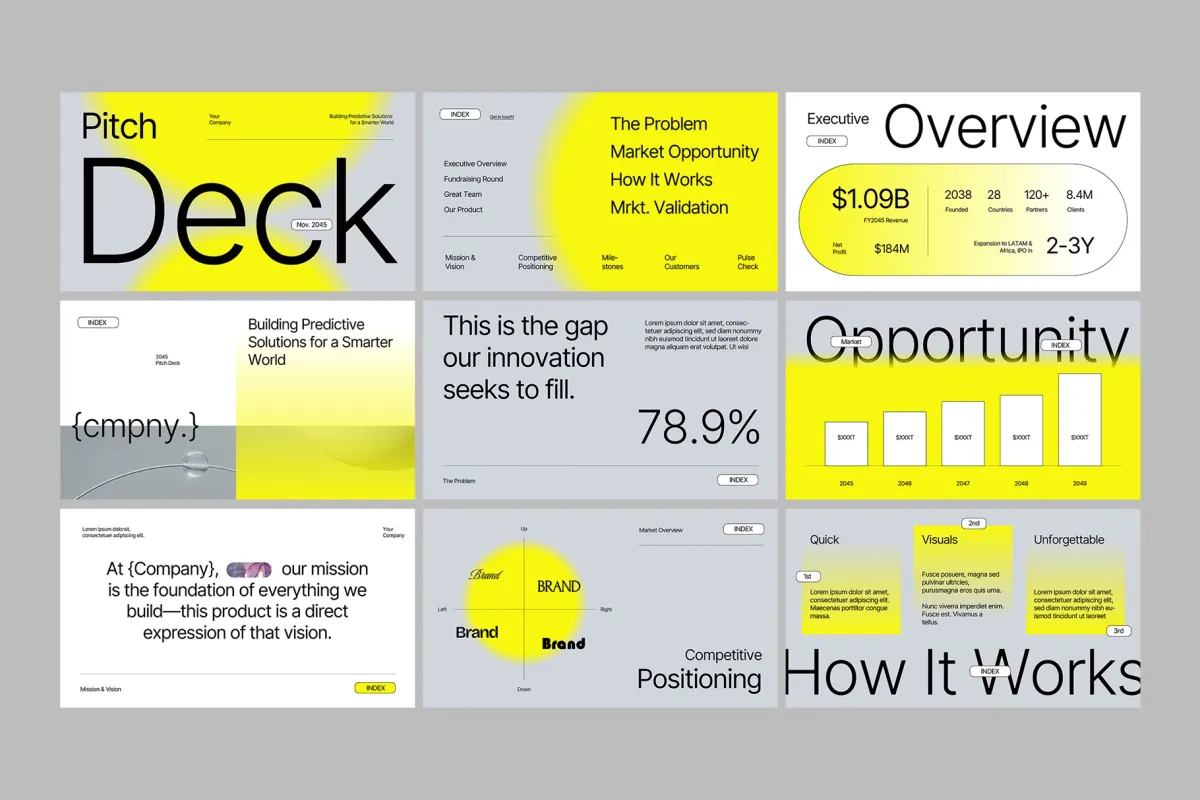 Modern Minimalist Business Pitch Deck Presentation