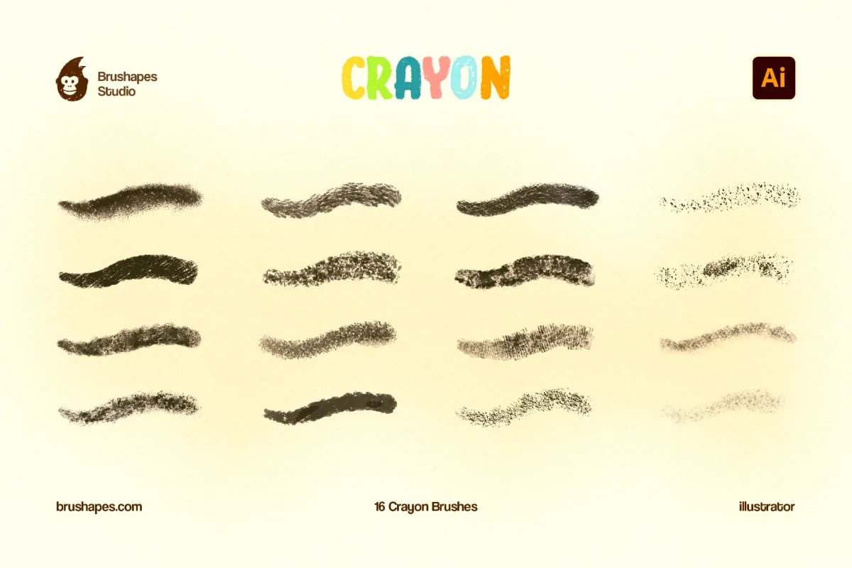 Joyful Crayon Illustrator Brushes