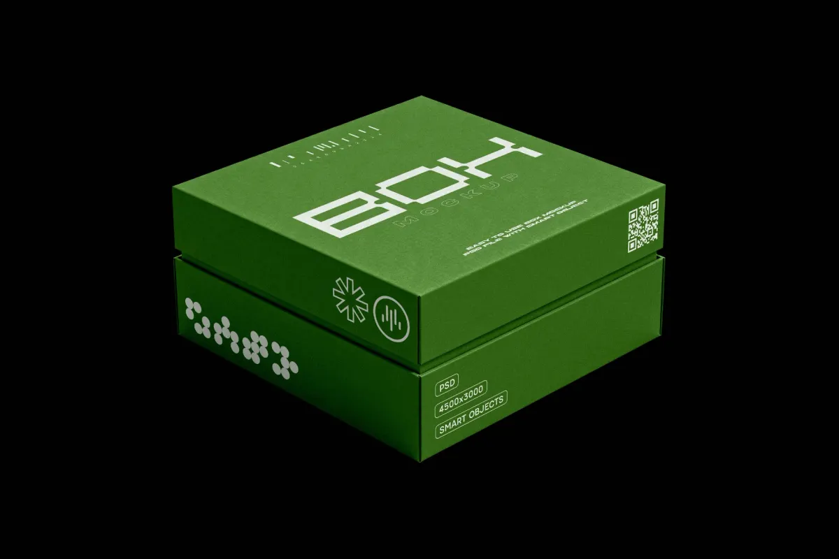 Closed Cardboard Box Mockup