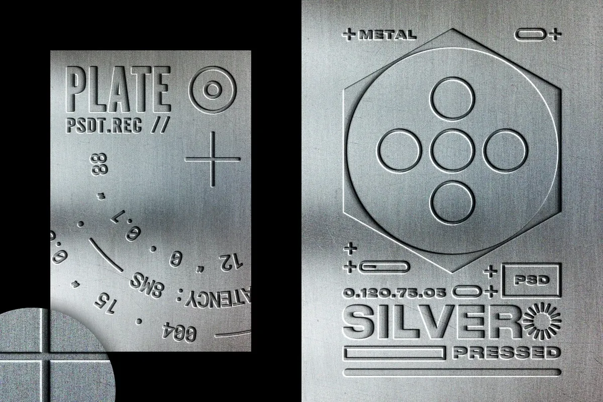 Silver Plate Text Effect
