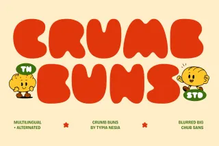 Crumb Buns - Chunky Bubble Display Font