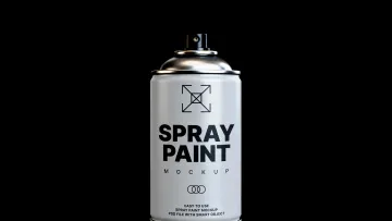 Aerosol Can Mockup with Chrome Top