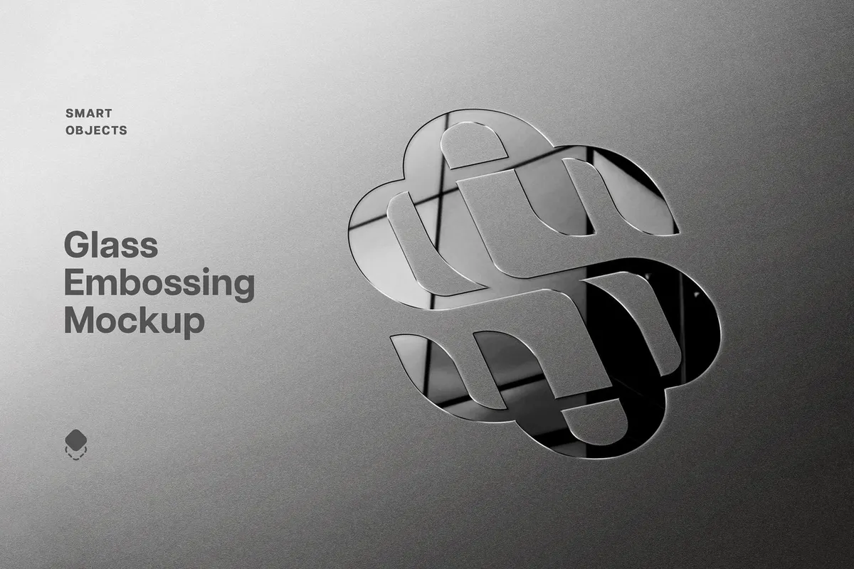 Debossed Glass & Metal Mockup