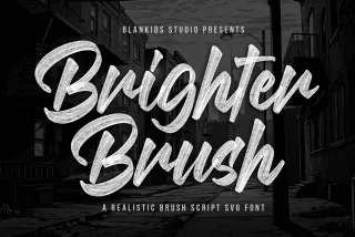 Brighter Brush a Realistic Brush Script SVG Font