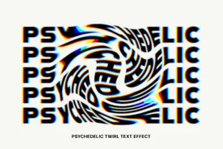 Psychedelic Twirl Text Effect
